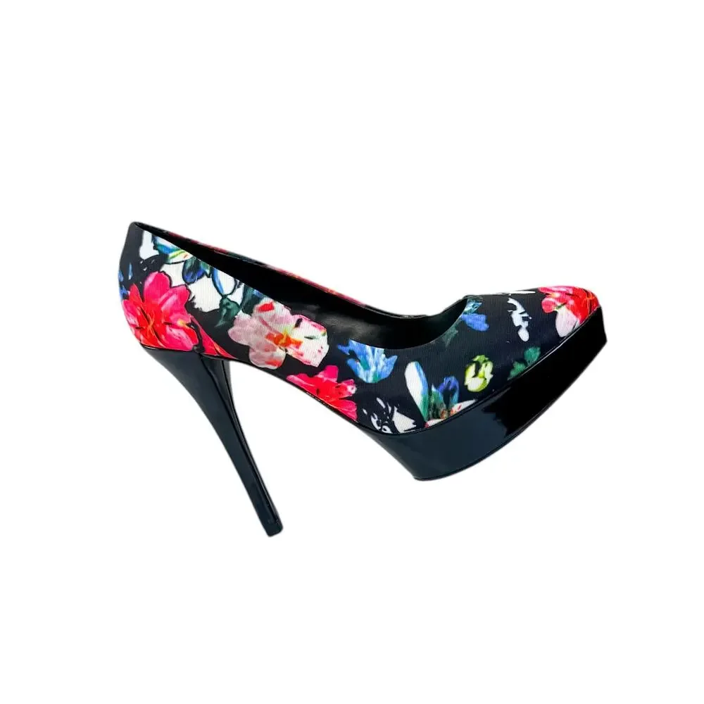 X Appeal Multicolor Floral Platform Pumps - Size 7.5